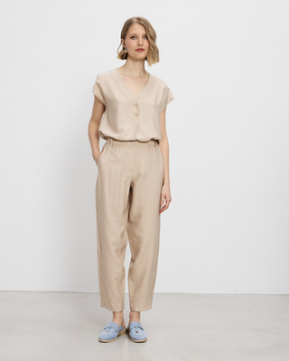 Trouser cropped, Olive, medium