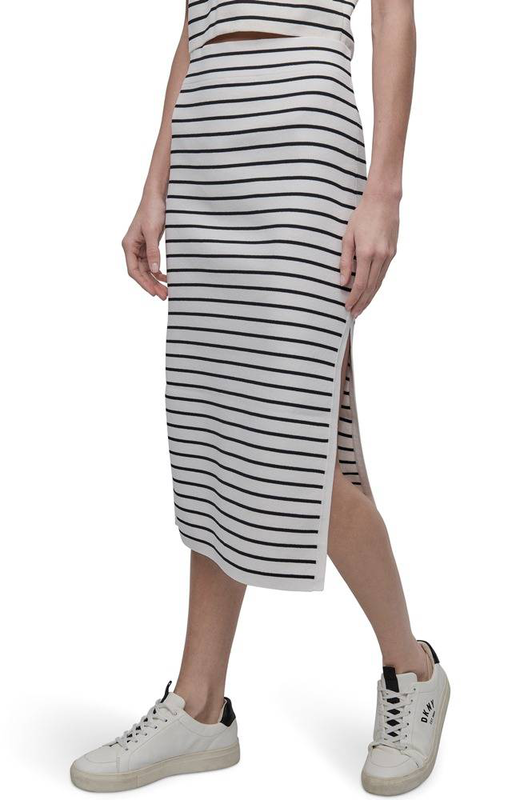 High-rise midi sweater pencil skirt-null