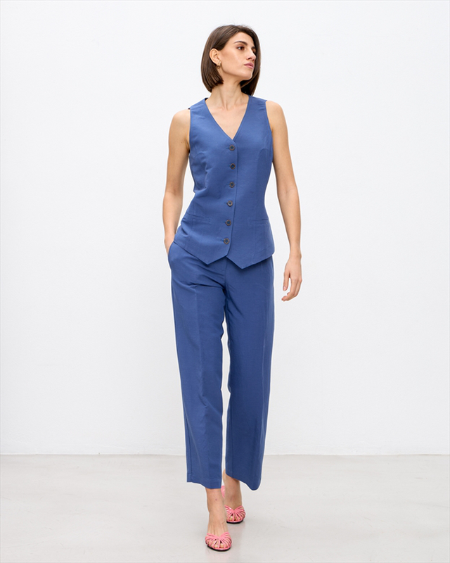 Trouser linen cropped-null