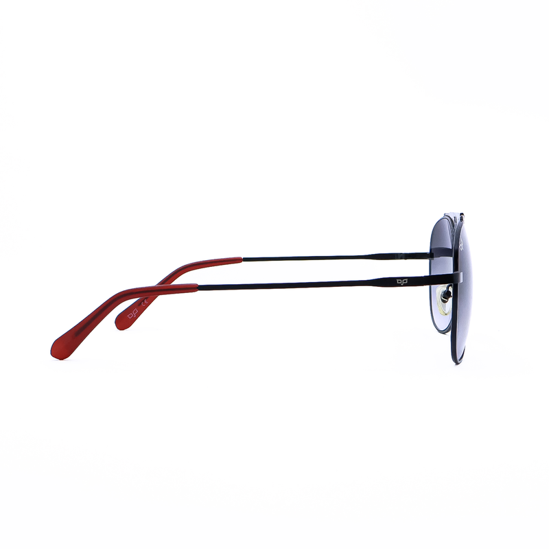 OJO man sunglasses matte black frame and temples and gray gradient lenses rx-null