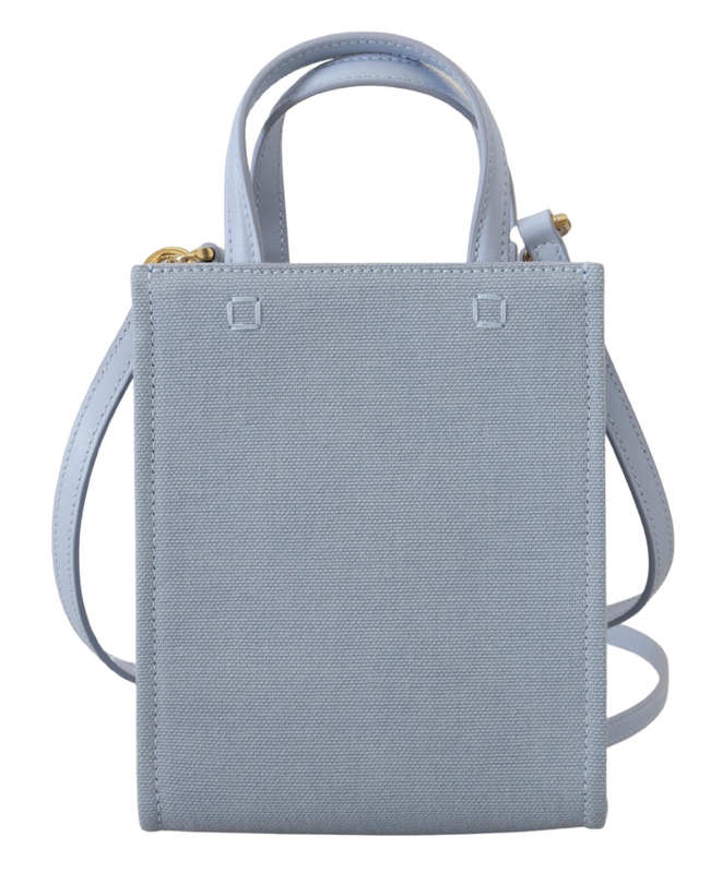 Blue coated canvas vertical cloud mini shoulder bag-null