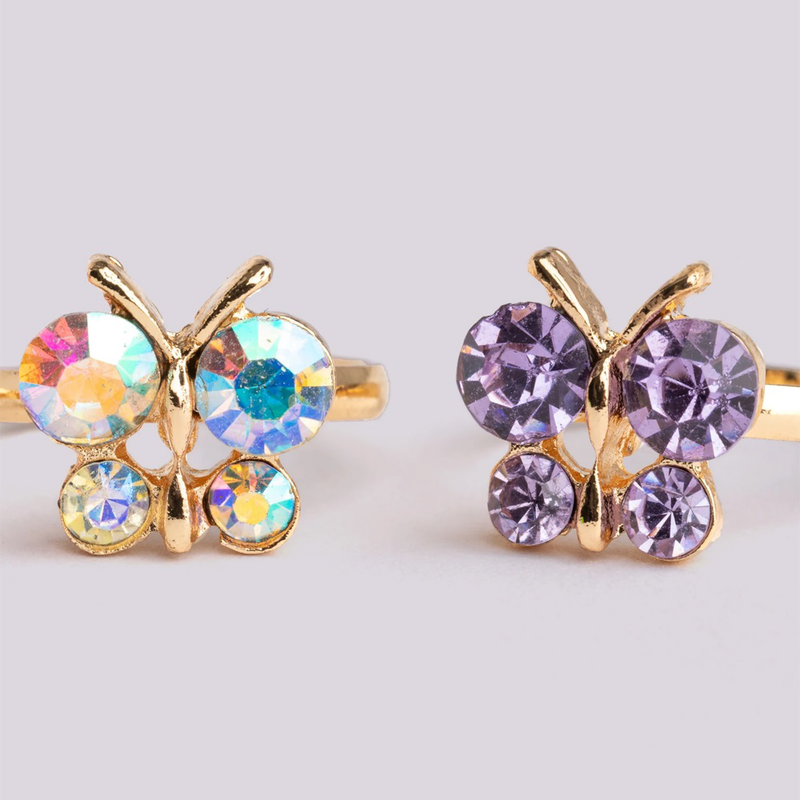 Great pretenders boutique butterfly gem rings, 3pcs-null