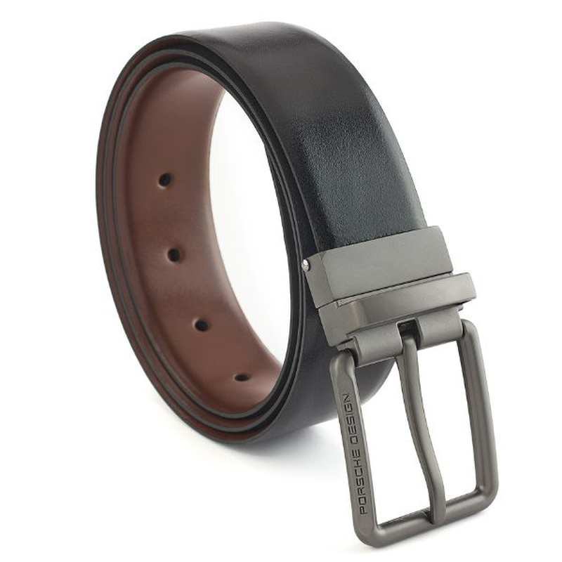 Porsche design business belt reversible shiny leather black-cognac-null