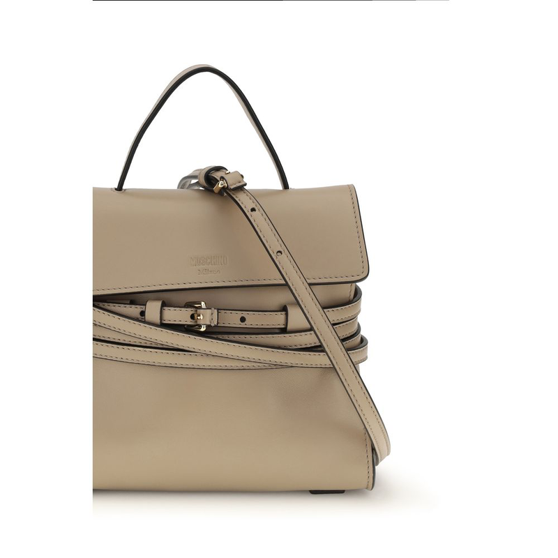 Beige goatskin shoulder bag-null
