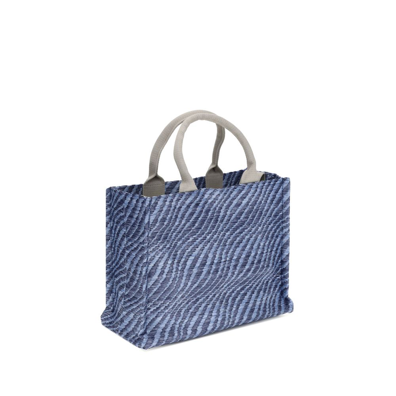 Blue fabric shoulder bag-null