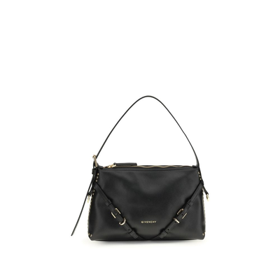 Black calf leather bos taurus shoulder bag, Black, medium