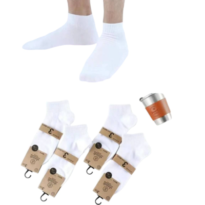 Trainer socks 3 pairs #y2293b, White, medium