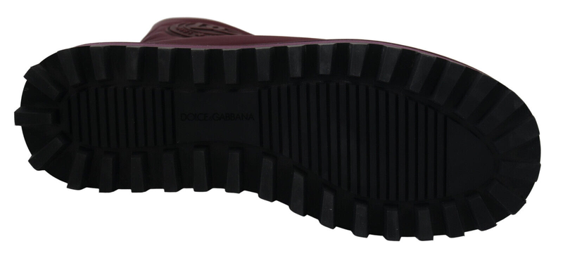 Bordeaux nylon boots padded mid shoes-null