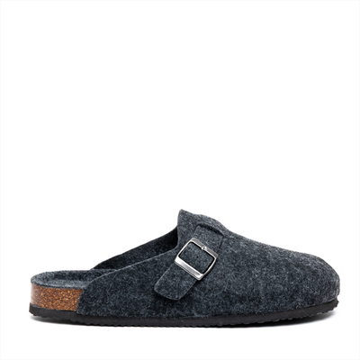 Southport clog slippers with buckle detail, Grey, medium