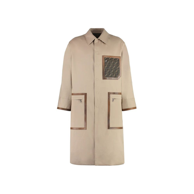 Beige cotton coat, Beige, medium