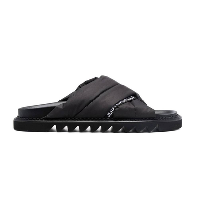 Just cavalli cross-over strap mens slides, Black, medium