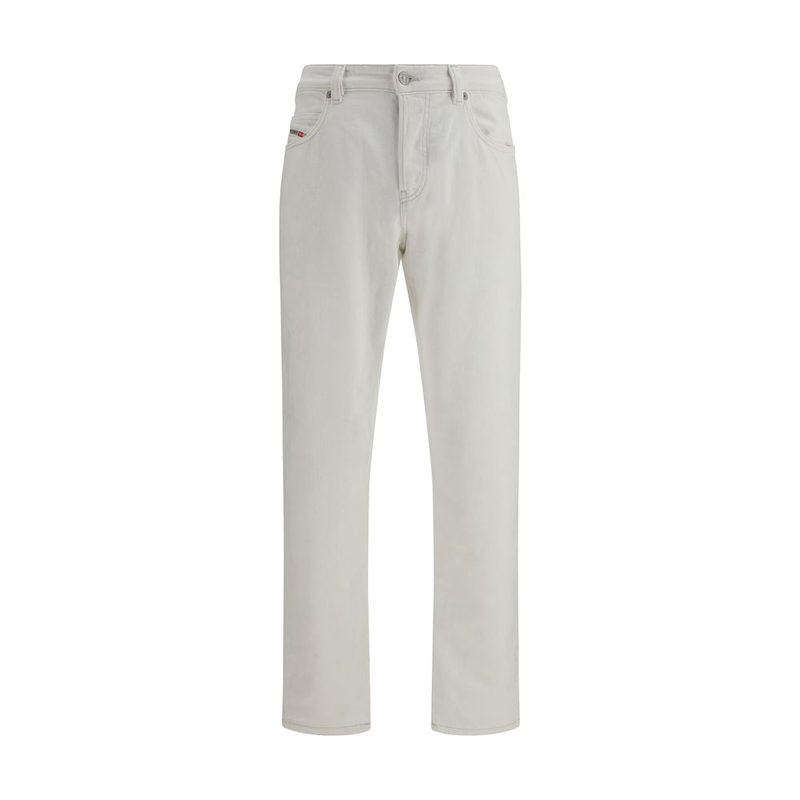 White cotton slim fit jeans-null