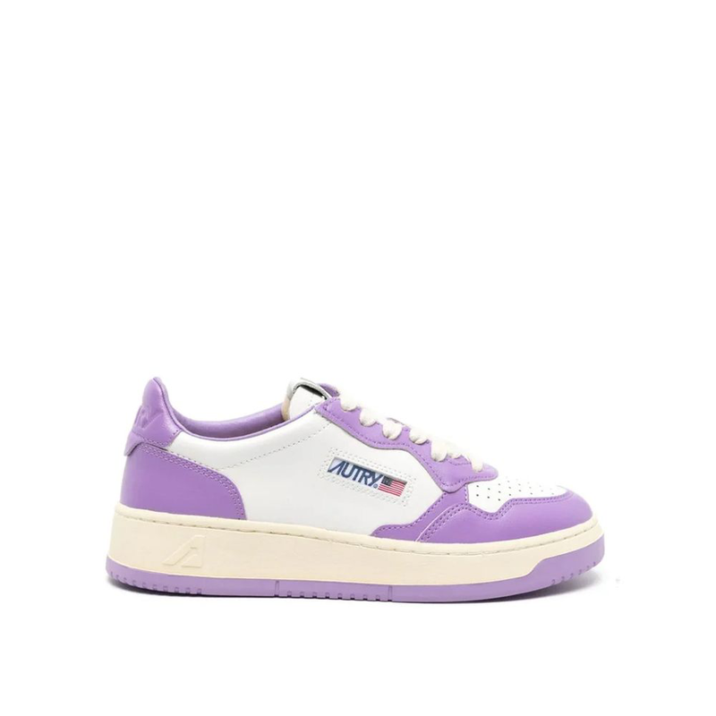 Purple leather low top sneakers-null