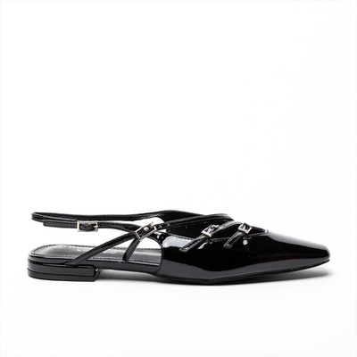 Miss belgini flat slingbacks with buckles