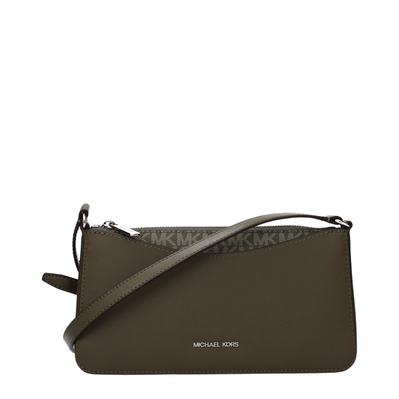 Green fabric crossbody bag-null