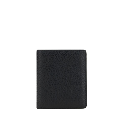 Black calf leather bos taurus wallet, Black, medium