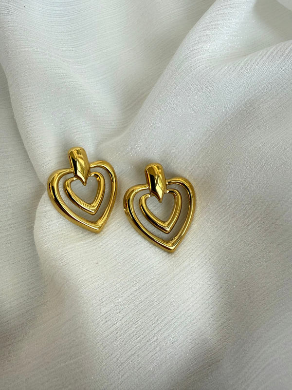 "double heart" earrings-null
