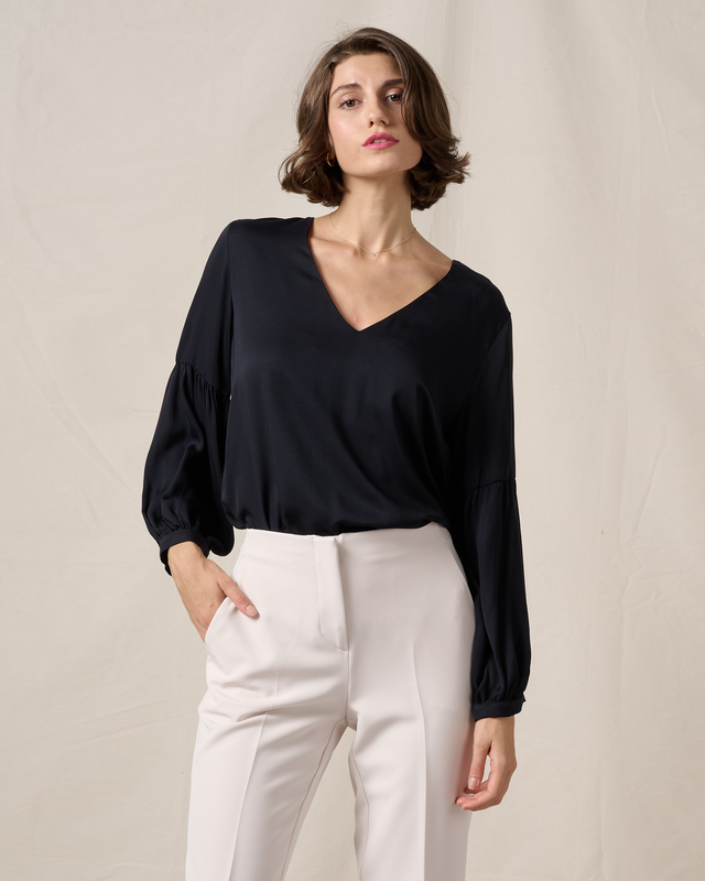 Blouse cotton balloon long sleeve-null