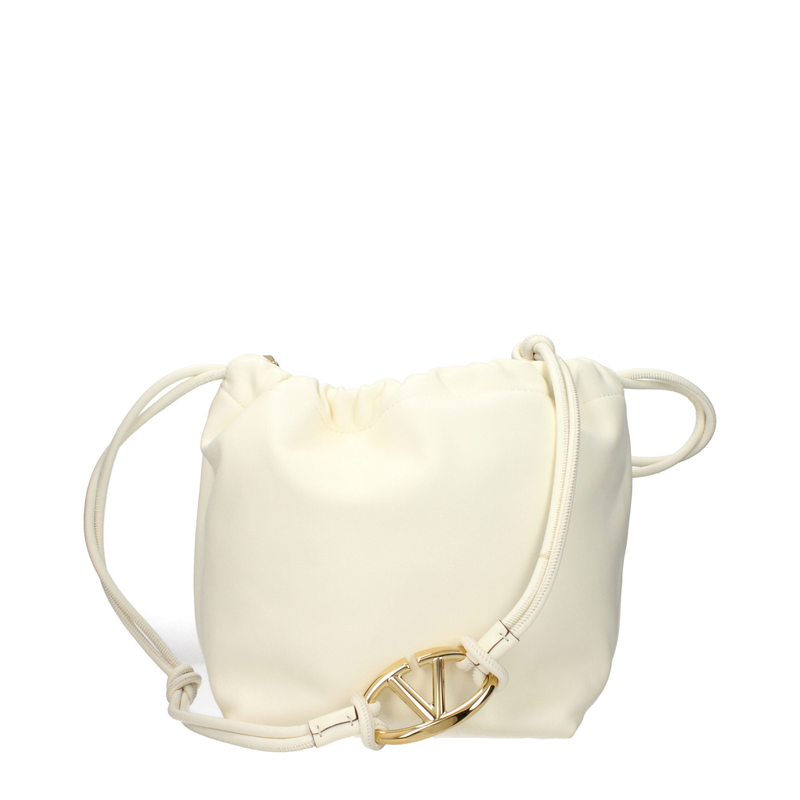 Beige leather shoulder bag-null