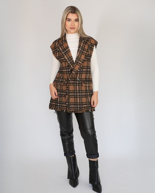 Silence tartan gillet sd5045-null