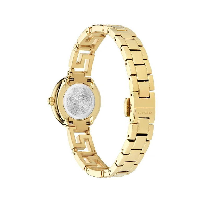 Gold stainless steel dress watch-null