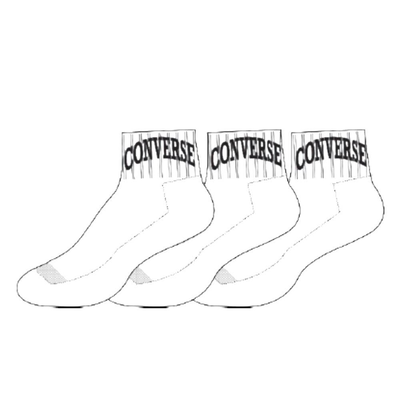 Socks quarter 3-pair socks, White / Black, medium