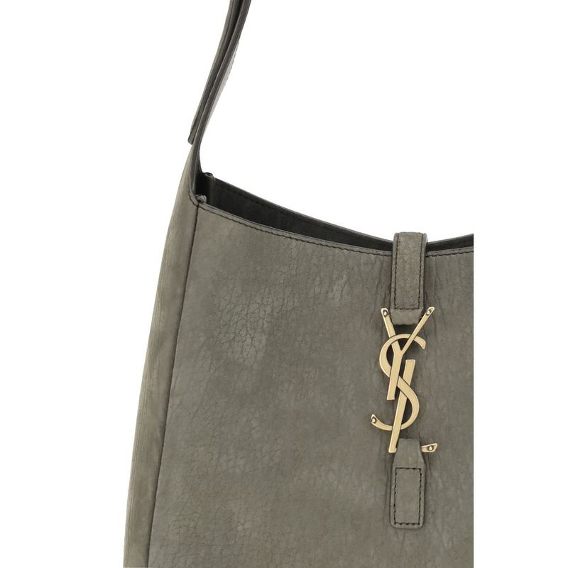 Gray calf leather bos taurus shoulder bag-null