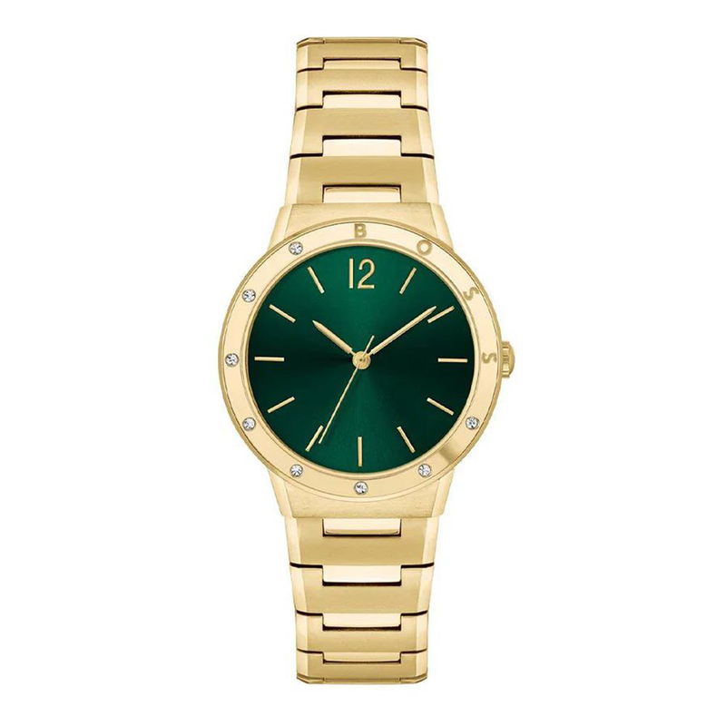 Gold stainless steel dress watch-null