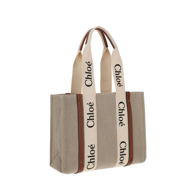 Beige linen handbag-null