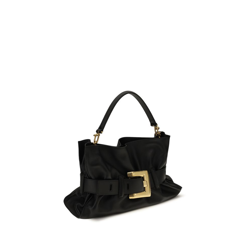 Black calf leather bos taurus handbag-null