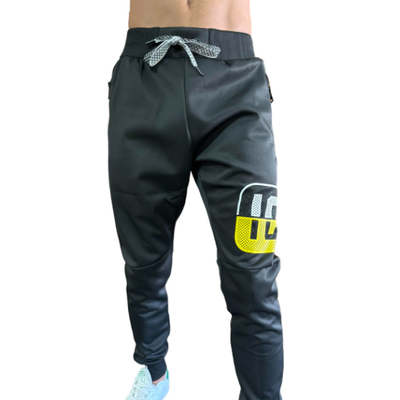 Tracksuit pants #ff2897, Black/gold, medium