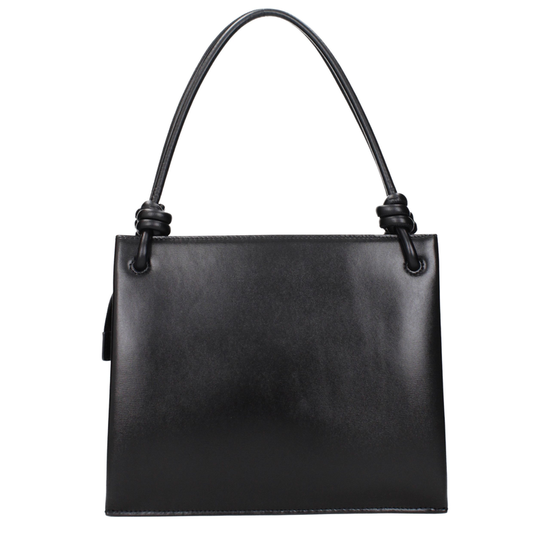 Black leather handbag-null