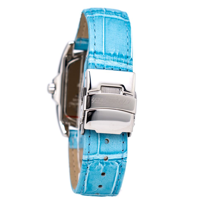 Blue leather dress watch-null