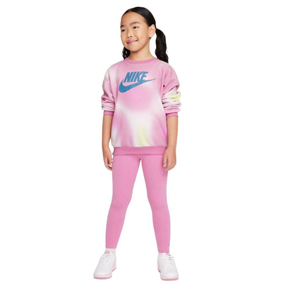 Nike little kids solarized crew & legging set, Flamingo, medium