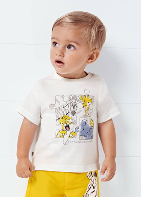 Σετ μπλουζακι και μαγιο με καπελο, White Και Yellow, medium