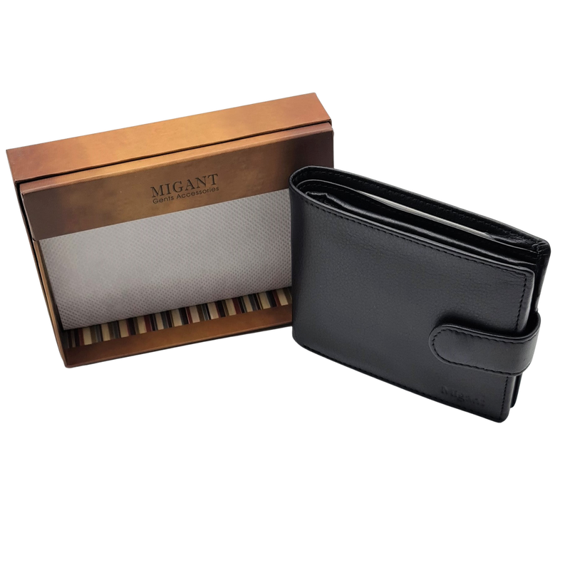 Migant design black or brown Genuine leather wallet in giftbox 6443 image number null