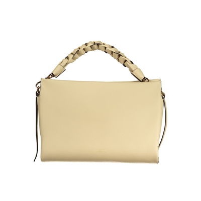 Beige leather women handbag, Beige, medium