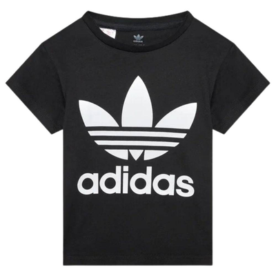 Adidas little kids trefoil tee, Black / White, medium