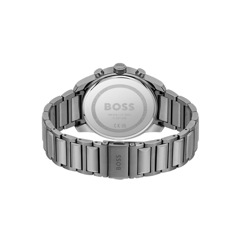 Gray stainless steel dress watch-null