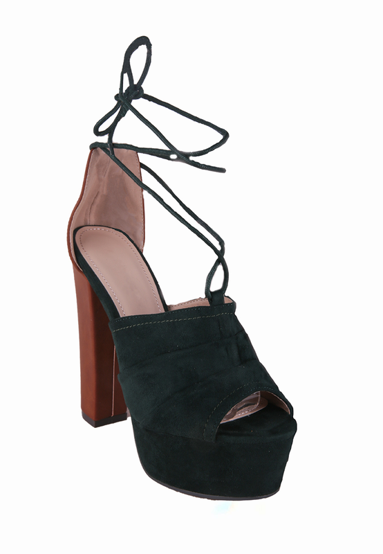 Peep toe platforms green image number null