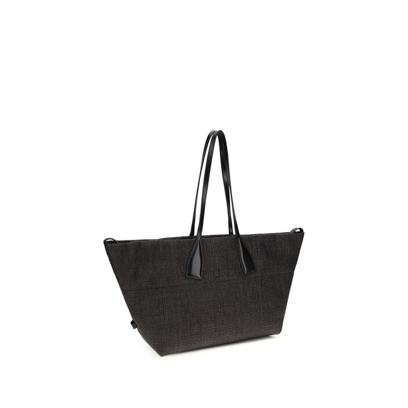 Black raffia shoulder bag-null
