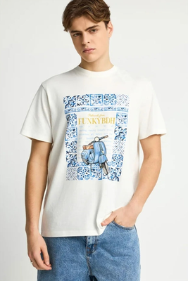 T-shirt km with print - funky buddha, Rose Water, medium