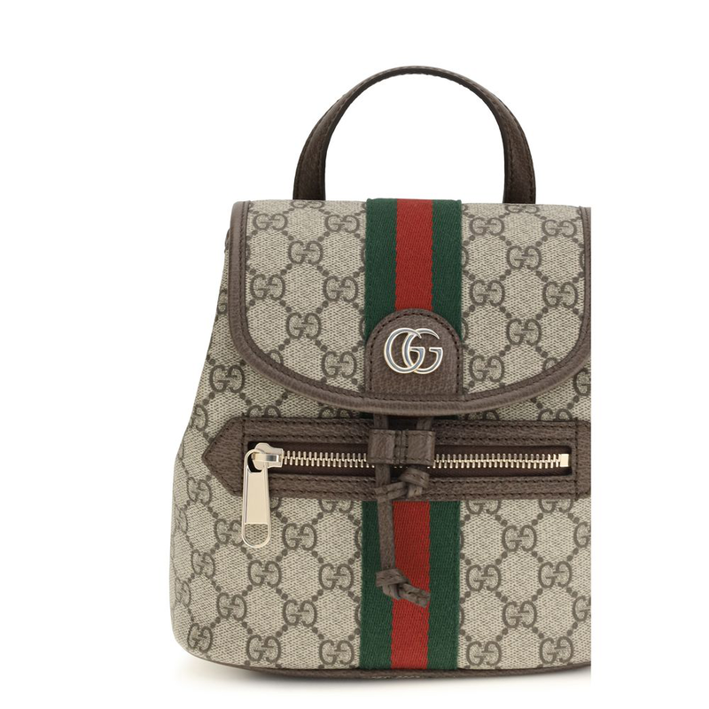 Beige fabric backpack-null