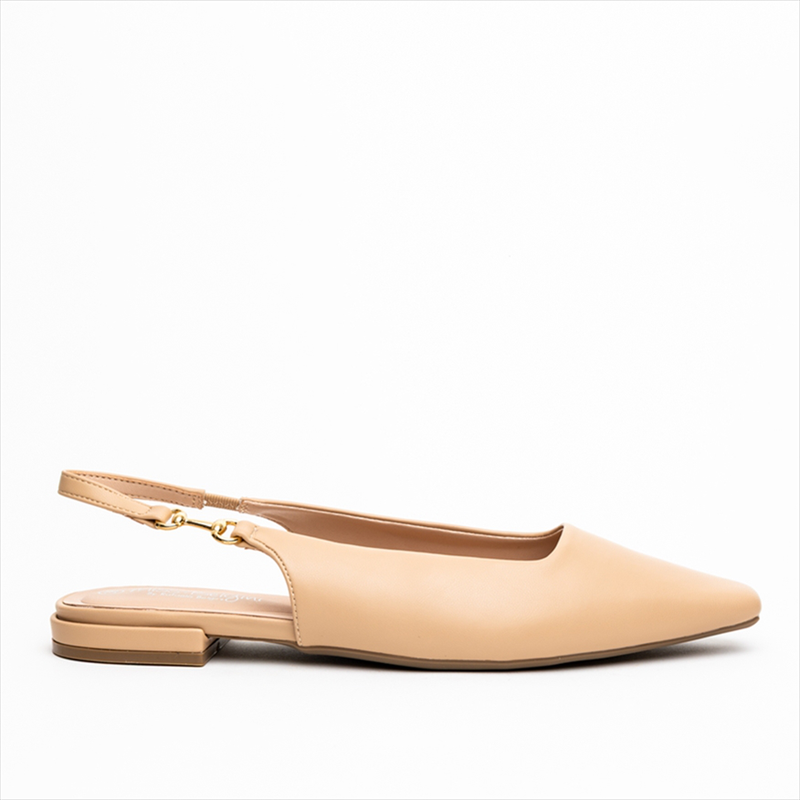 Miss belgini flat slingback pumps with gold hardware detail-null