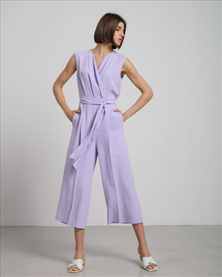 Jumpsuit zip culotte crepe
