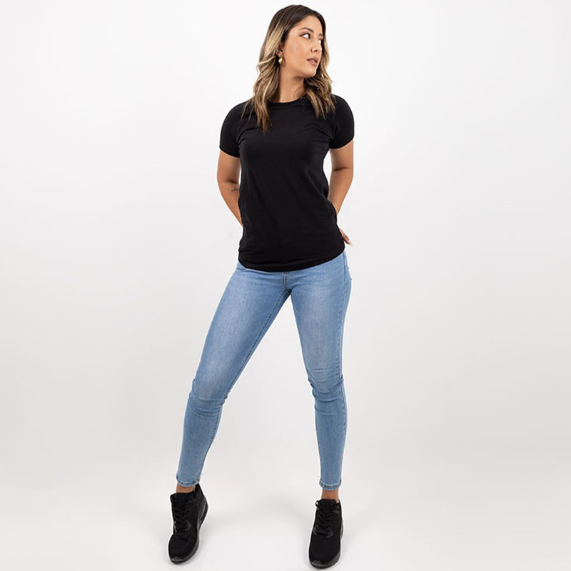 Slim fit oval bottom round neck t-shirt with spandex #8026 image number null