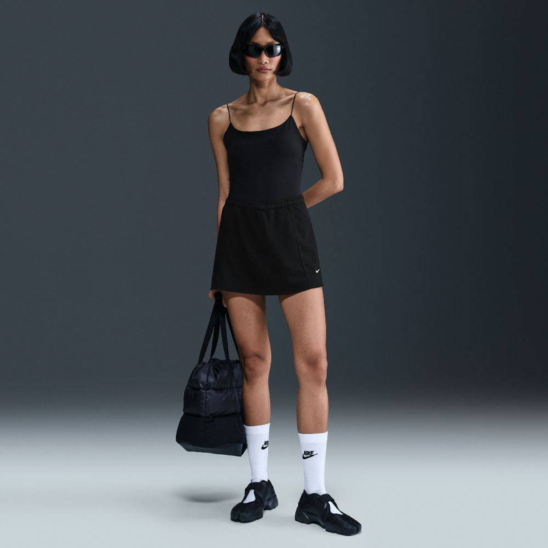Nike sportswear womens chill terry mid-rise mini skirt-null