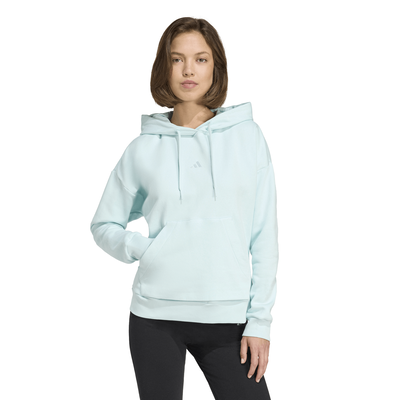 Adidas womens essentials small logo feel cozy hoodie, Halo Mint, medium