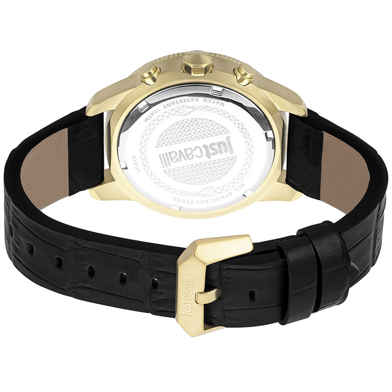 Black leather watch-null