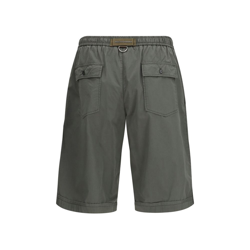 Gray cotton bermuda shorts-null